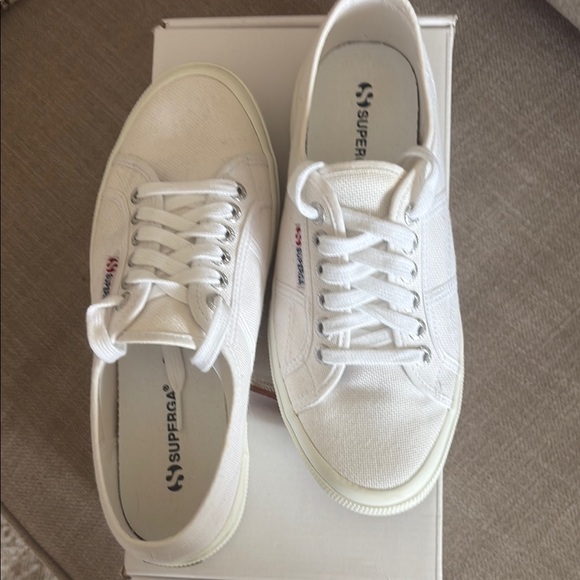 Superga Shoes - Superga White Canvas Sneakers